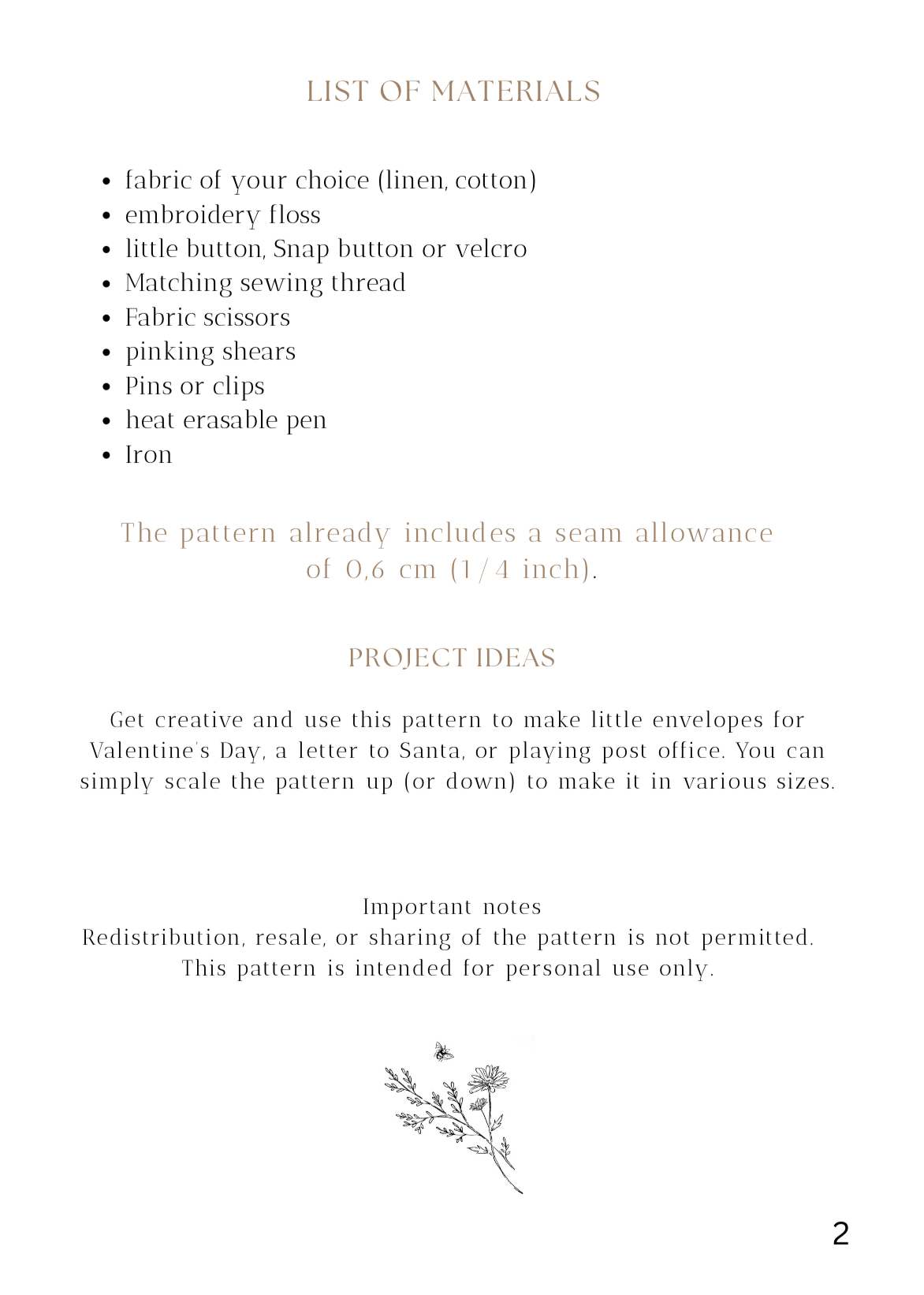 Besticktes Stoffkuvert "tooth fairy"