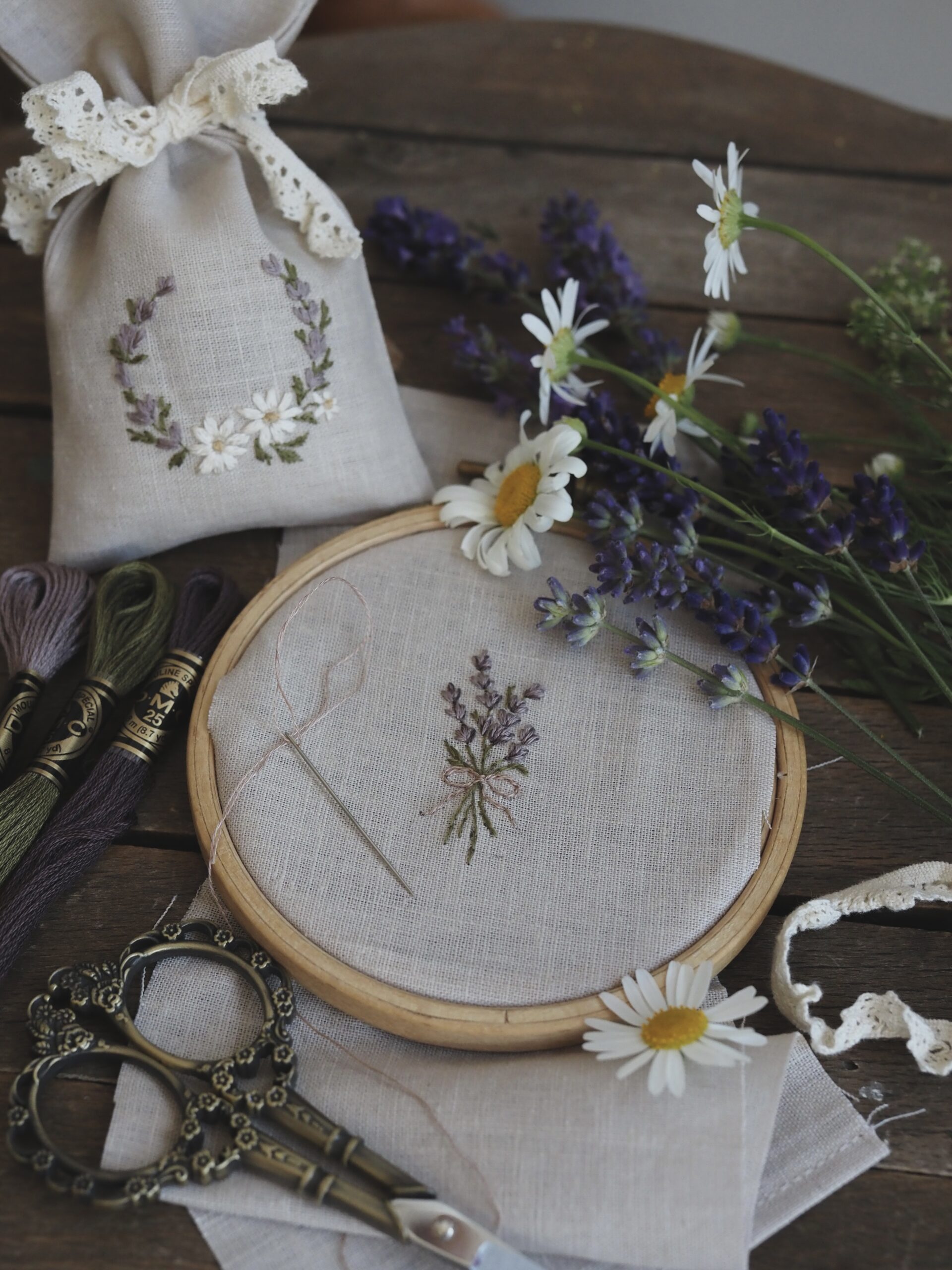 "Lavender sachets" Stickvorlage und Nähanleitung