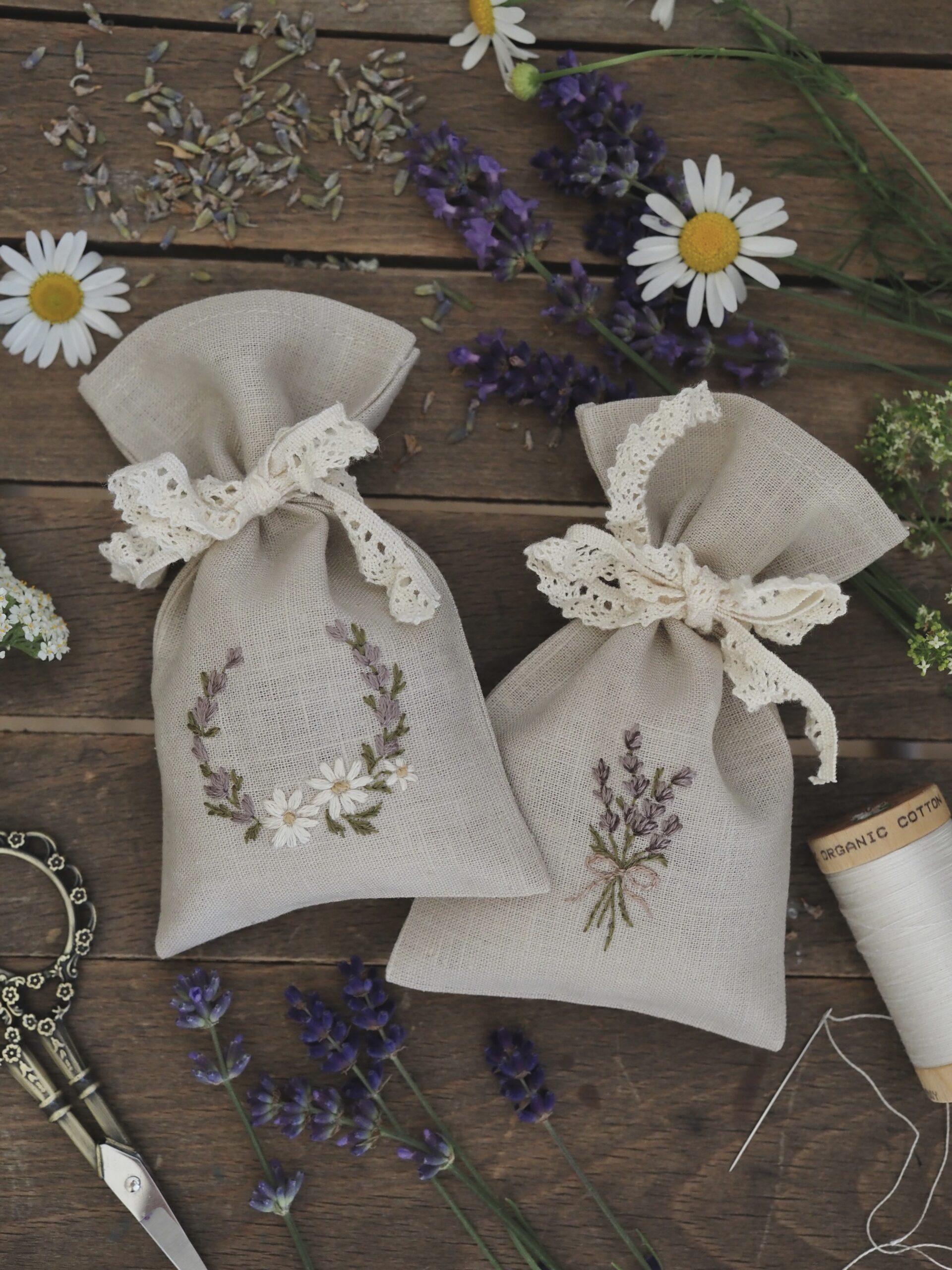 "Lavender sachets" Stickvorlage und Nähanleitung